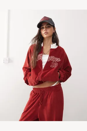 COLLUSION Relaxed velvet zip through jacket co-ord in