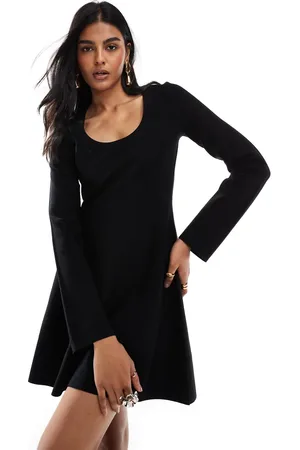 & OTHER STORIES Knitted scoop neck mini dress with bell sleeves in