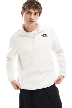 The North Face Glacier 1/4 zip logo fleece in off