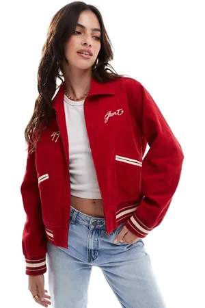 GANT Cord varsity bomber jacket with logo in
