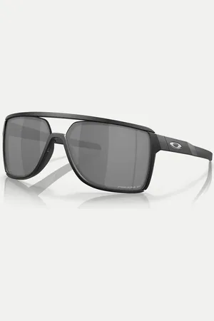 Oakley Castel rectangle polarised sunglasses in with grey mirrored lens in matte ink