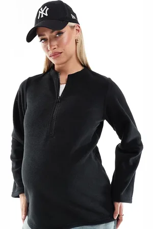 Mama;licious Mamalicious Maternity zip front fleece with wide sleeves in