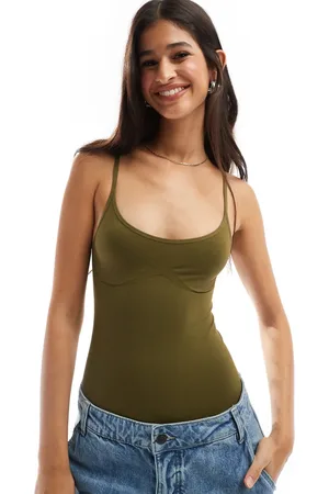 ASOS Seamless sculpting bodysuit in khaki