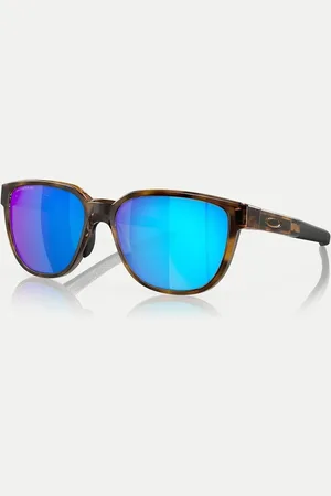 Oakley Actuator rectangle polarised sunglasses in tortoise with blue mirrored lens in tortoise
