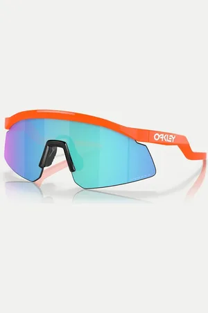 Oakley Hydra shield sunglasses in with blue mirrored lens in neon