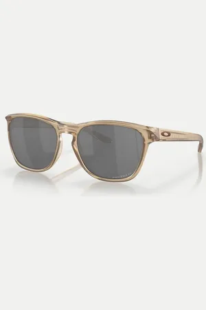 Oakley Manorburn square polarised sunglasses in with grey mirrored lens in matte sepia