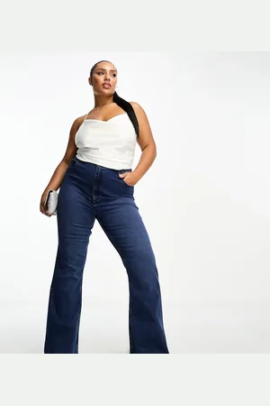 ASOS ASOS DESIGN Curve sculpting super stretch flare jeans in dark