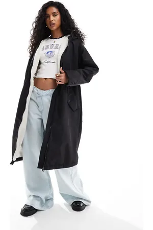 ASOS Borg lined longline rain coat in