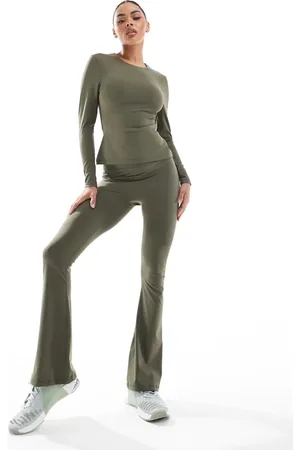 South Beach Flared high waist legging in khaki