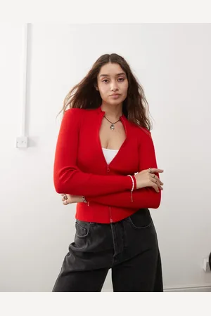 Noisy May Zip through knitted top in