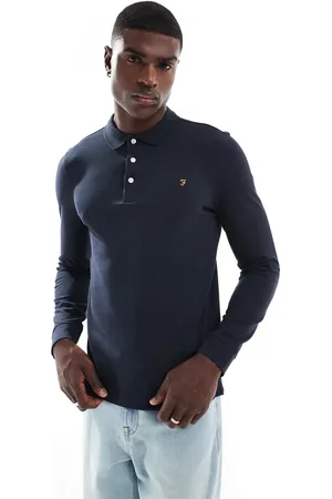 Farah Blanes long sleeve polo in