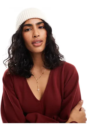 ASOS Fisherman rib beanie in cream