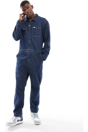 Lee Union All workwear denim overalls in dark wash