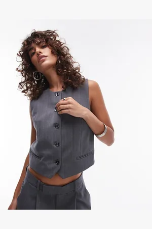 MANGO Pinstripe waistcoat co-ord in