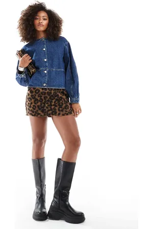 ASOS Denim bubble hem jacket in indigo