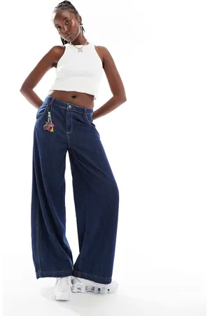 COLLUSION Co-ord baggy skate jeans with contrast stitch in rinsewash - MBLUE