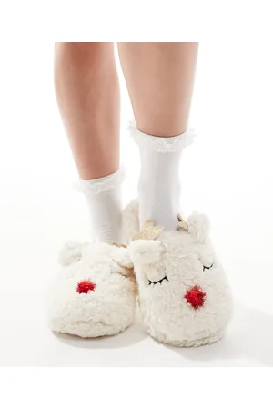 SEQWL Reindeer slippers in cream