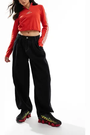 COLLUSION Baggy parachute jeans with contrast stitch in