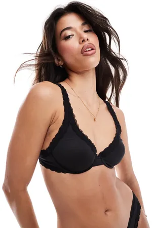ASOS Tia super soft microfibre underwired bra with lace trim in