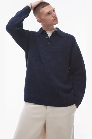 Topman Relaxed fit compact knit polo jumper in