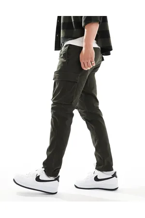 Only & Sons Tapered fit cargo trouser in charcoal