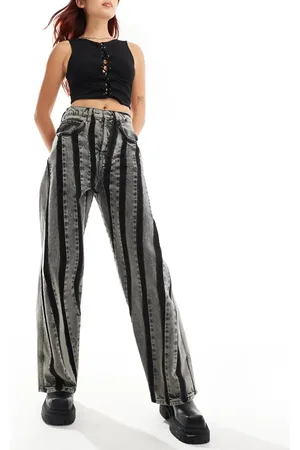 COLLUSION Iconic seam detail low rise baggy jeans in acid wash