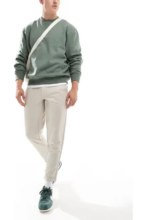 Only & Sons Tapered fit crop trouser in cream