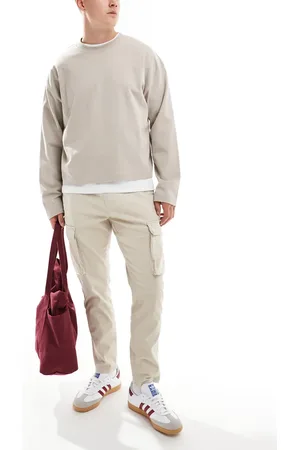 Only & Sons Tapered fit cargo trouser in stone
