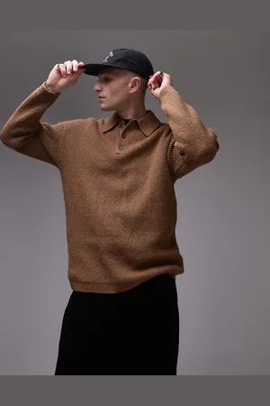 Topman Relaxed fit compact knit polo jumper in