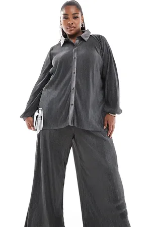 ONLY Wide leg plisse trousers co-ord in