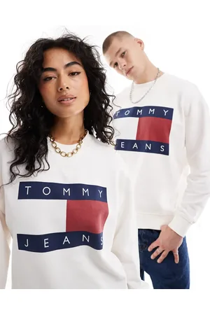 Tommy Hilfiger Unisex large flag sweatshirt in off