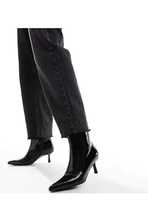Glamorous Kitten heel ankle boots in crinkle