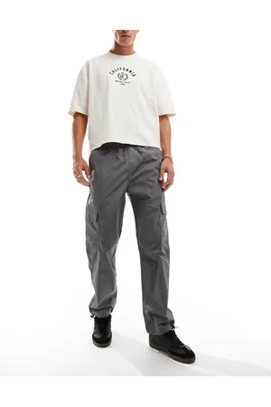 Brave Soul Loose fit cargo trousers with ankle drawcord in