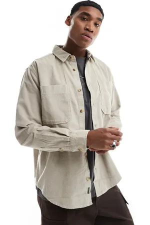 Only & Sons Cord overshirt in beige