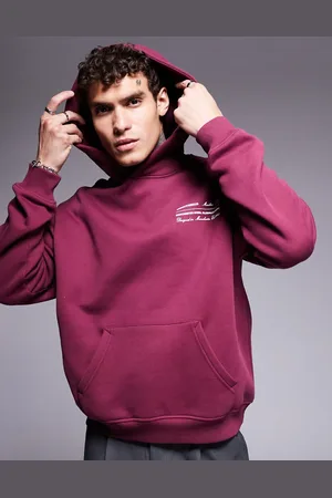 The Couture Club Mission statement relaxed hoodie in burgundy