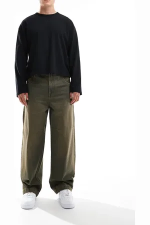 Bershka Super baggy jeans with double back pocket in