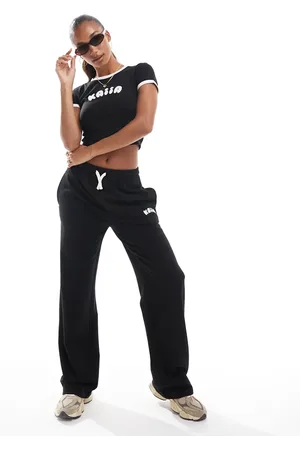 Kaiia Bubble logo wide leg joggers co-ord in