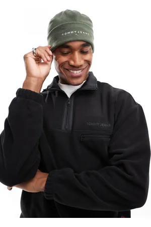 Tommy Hilfiger Linear logo fleece beanie in army