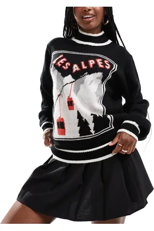 South Beach Funnel neck les alpes knit jumper in