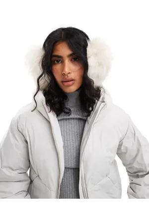 ASOS Oversized ear muffs in cream faux fur