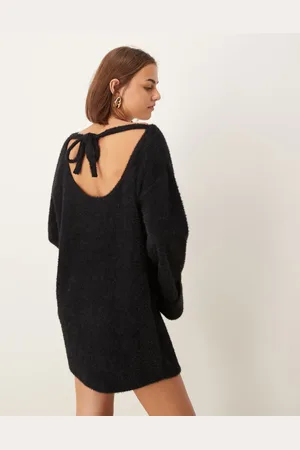 ASOS Supersoft fluffy slouchy mini jumper dress in