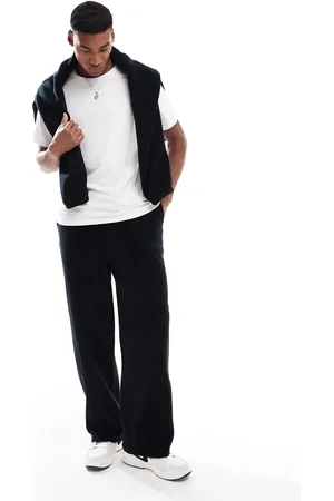 ASOS Wide leg fleece joggers in