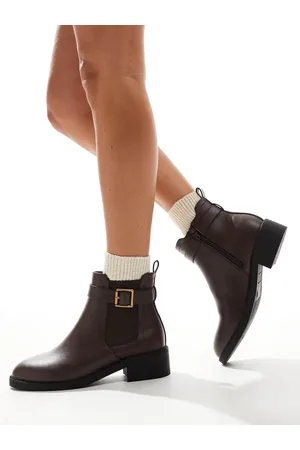 Yours Ankle boot with buckle detail in