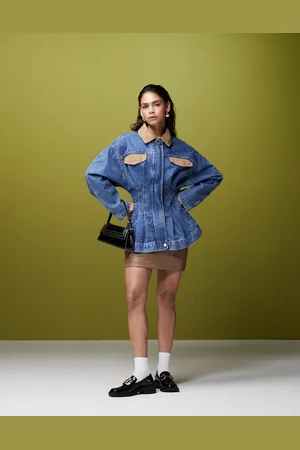ASOS Denim cinched jacket in mid