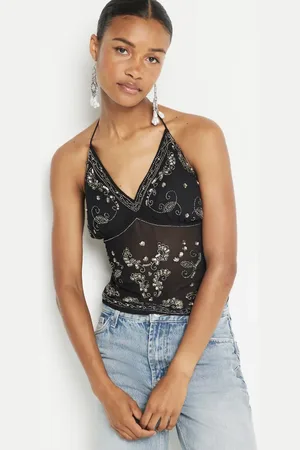 River Island Embellished halterneck top in