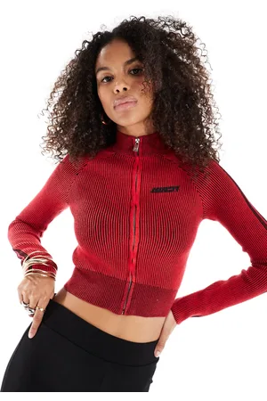 Bershka Zip through ribbed jumper in