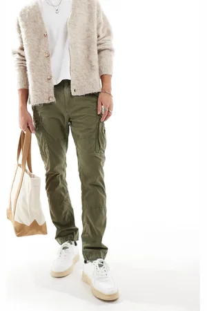 Ralph Lauren Slub canvas slim fit cargo trousers in olive