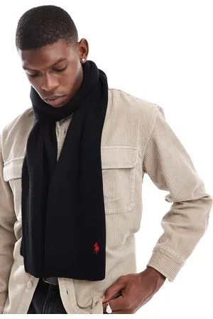 Ralph Lauren Icon logo merino wool knit scarf in