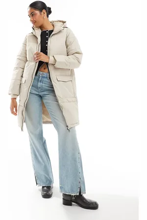 Object Longline hooded puffer jacket in silver grey