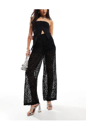 ASOS Sheer pull on trousers in burnout animal print
